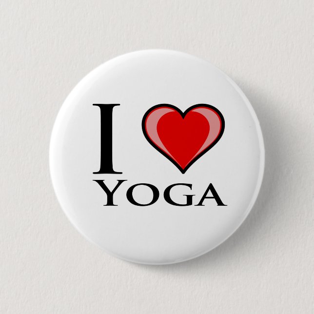 Badge Rond 5 Cm J'aime le yoga (Devant)