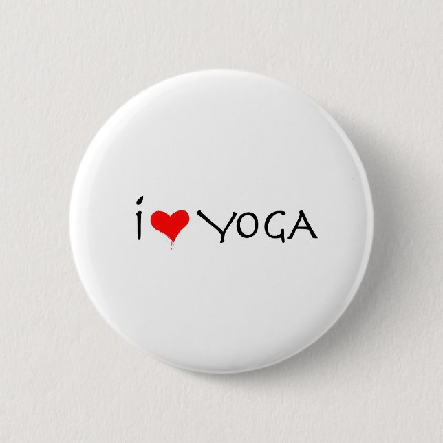 Badge Rond 5 Cm j'aime le yoga (Devant)