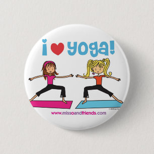Badge Rond 5 Cm j'aime le yoga