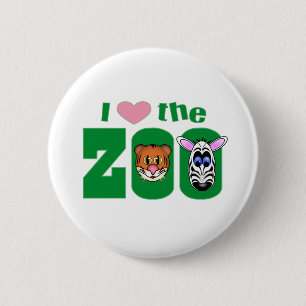 Badge Rond 5 Cm J'aime le ZOO