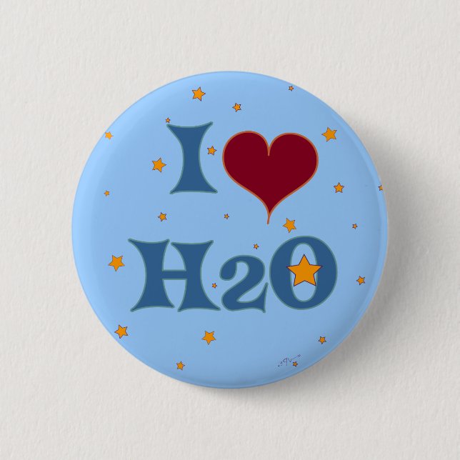 Badge Rond 5 Cm J'aime l'eau ! (Devant)