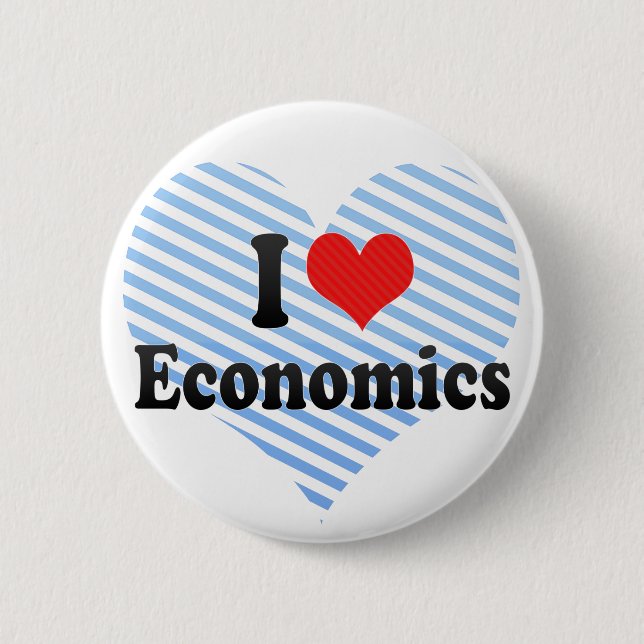 Badge Rond 5 Cm J'aime l'économie (Devant)