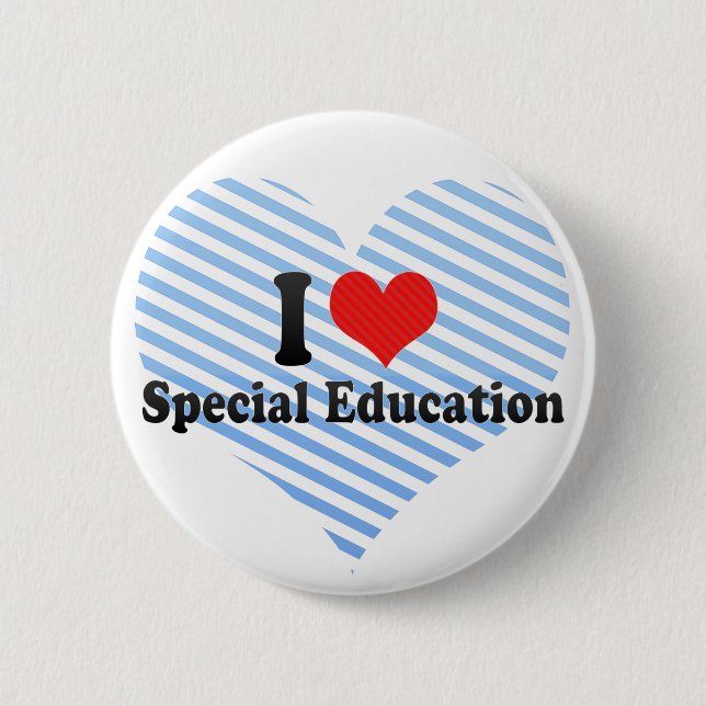 Badge Rond 5 Cm J'aime l'éducation spéciale (Devant)