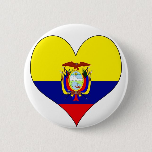 Badge Rond 5 Cm J'aime l'Equateur (Devant)
