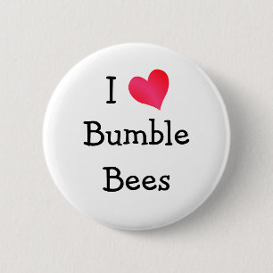 Badge Rond 5 Cm J'Aime Les Abeilles Bumble
