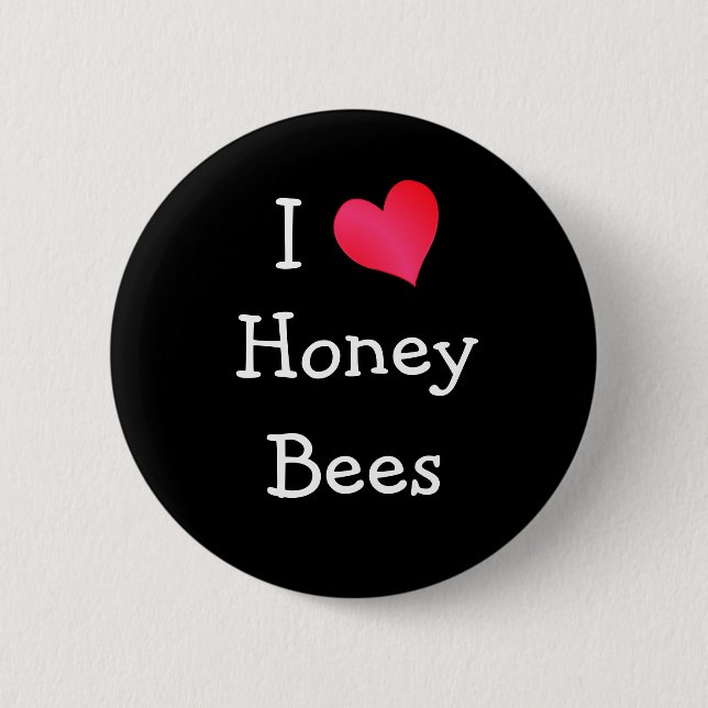 Badge Rond 5 Cm J'aime les abeilles de miel (Devant)