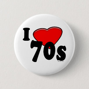 Badge Rond 5 Cm J'aime les années 70 le bouton