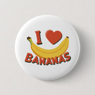 Badge Rond 5 Cm J'aime les bananes