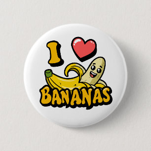 Badge Rond 5 Cm J'aime les bananes