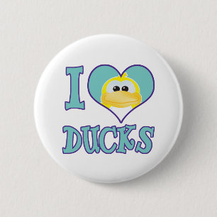 Badge Rond 5 Cm J'aime les canards