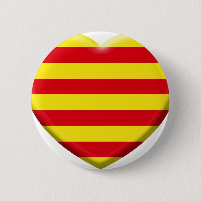 Badge Rond 5 Cm J'aime les Catalans (Devant)