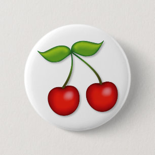 Badge Rond 5 Cm J'aime les cerises