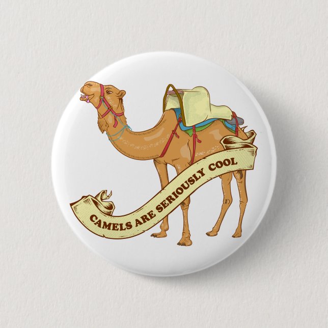 Badge Rond 5 Cm J'aime les chameaux (Devant)
