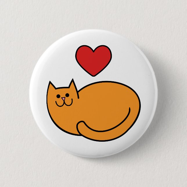 Badge Rond 5 Cm J'aime les chats (Devant)