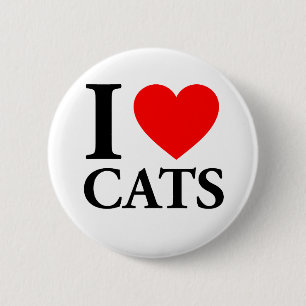 Badge Rond 5 Cm J'aime les chats