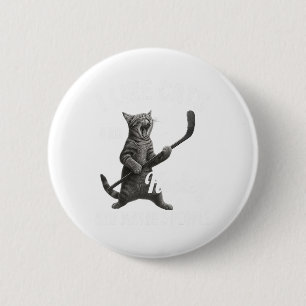 Badge Rond 5 Cm J'Aime Les Chats Et Le Hockey Peut-être 3 Personne