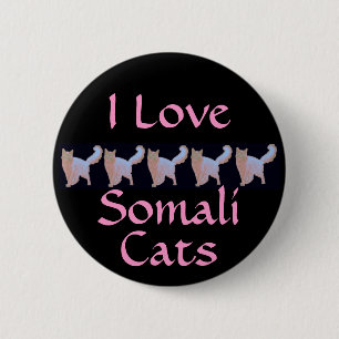 Badge Rond 5 Cm J'aime les chats somaliens
