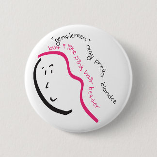 Badge Rond 5 Cm J'aime les cheveux roses