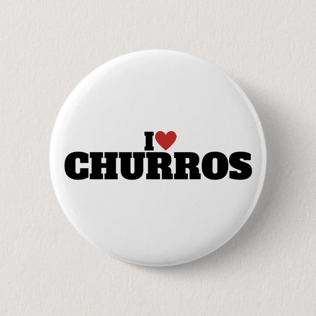 Badge Rond 5 Cm J'aime les churros (Devant)