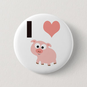 Badge Rond 5 Cm J'aime les cochons