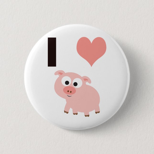 Badge Rond 5 Cm J'aime les cochons (Devant)