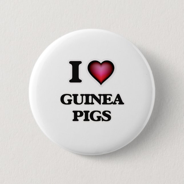 Badge Rond 5 Cm J'aime les cochons de Guinée (Devant)