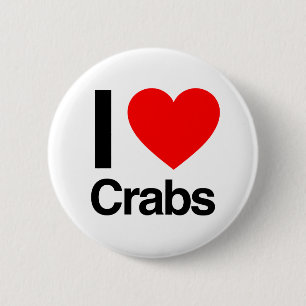 Badge Rond 5 Cm j'aime les crabes