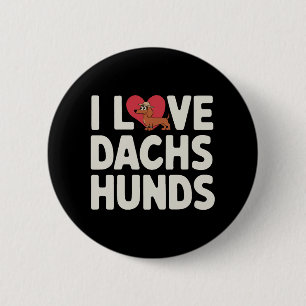 Badge Rond 5 Cm J'aime les dachshunds mignon dessin animé
