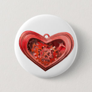 Badge Rond 5 Cm J'aime les engrenages