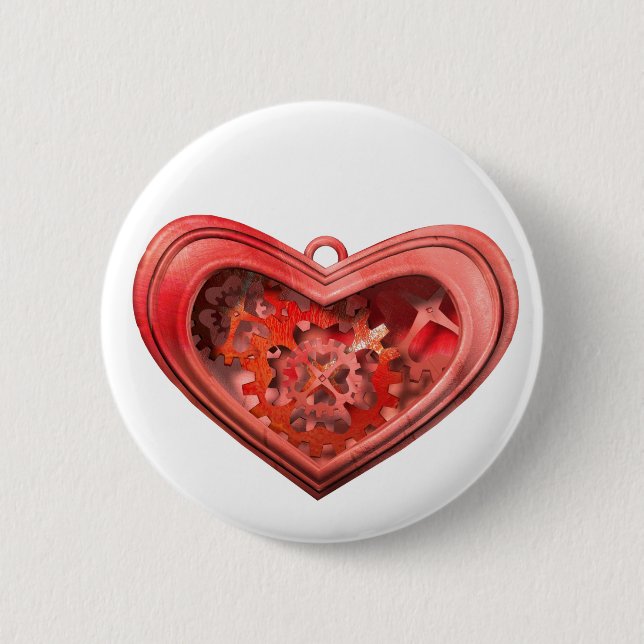 Badge Rond 5 Cm J'aime les engrenages (Devant)