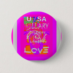 Badge Rond 5 Cm J'Aime Les Etats-Unis : Plus Forts Ensemble