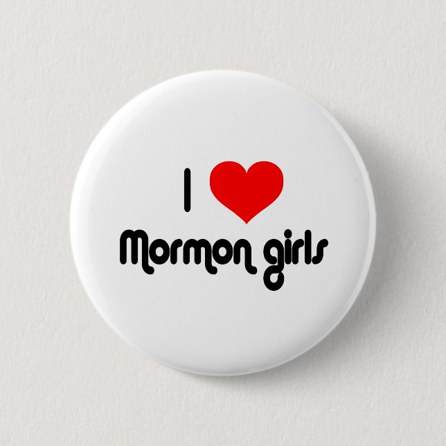 Badge Rond 5 Cm J'aime les filles mormones (Devant)