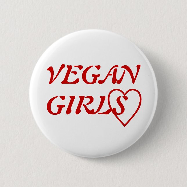 Badge Rond 5 Cm J'aime les filles végétaliennes (Devant)