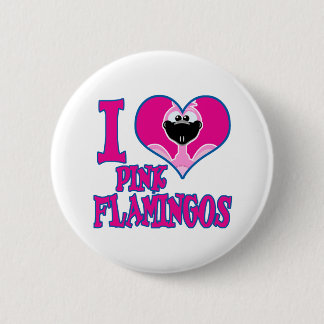 Badge Rond 5 Cm J'aime les flamants