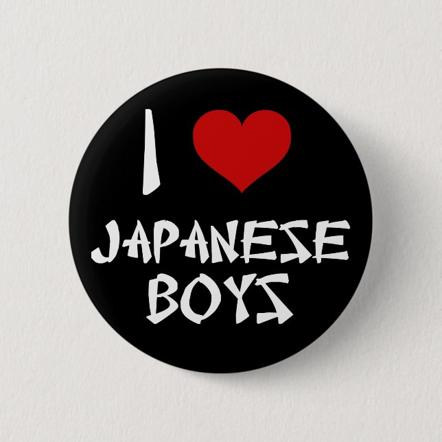 Badge Rond 5 Cm J'aime les garçons japonais (Devant)