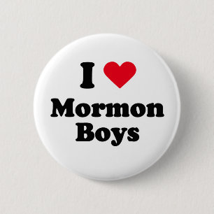 Badge Rond 5 Cm J'aime les garçons mormons