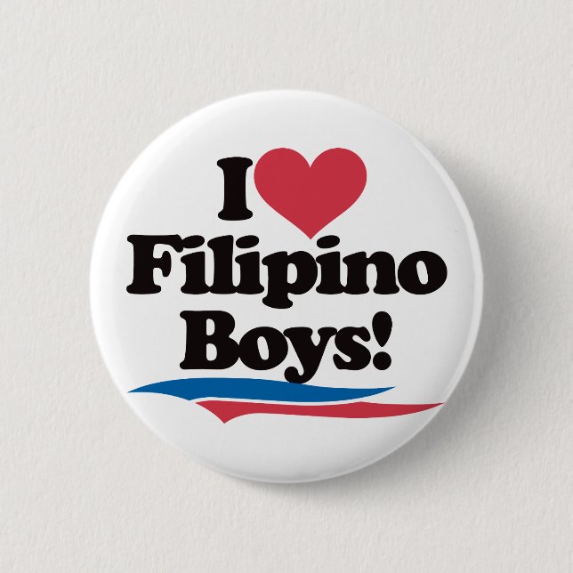 Badge Rond 5 Cm J'aime les garçons philippins (Devant)