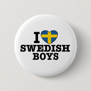 Badge Rond 5 Cm J'aime les garçons suédois
