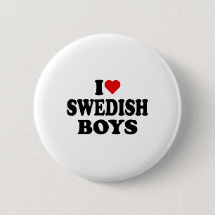 Badge Rond 5 Cm J'aime les garçons suédois J'adore les garçons sué