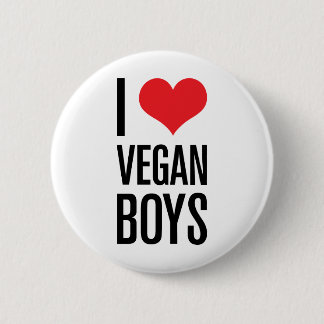 Badge Rond 5 Cm J'aime les garçons végétaliens