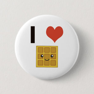 Badge Rond 5 Cm J'aime les gaufres
