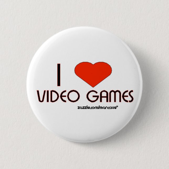 Badge Rond 5 Cm J'aime les jeux vidéo (Devant)