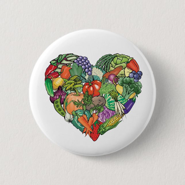 Badge Rond 5 Cm J'aime les Légumes (Devant)