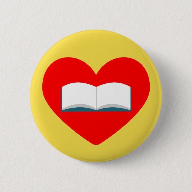 Badge Rond 5 Cm J'aime les livres (Devant)