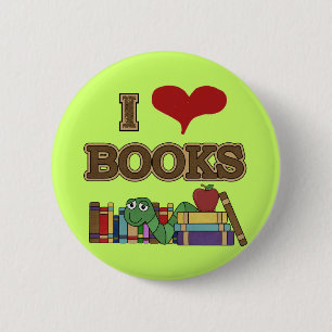 Badge Rond 5 Cm J'aime les livres