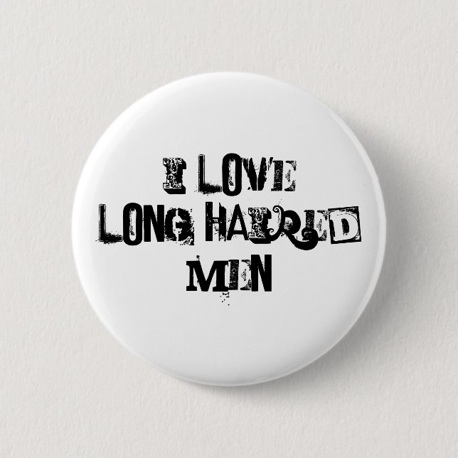 Badge Rond 5 Cm J'aime les longs poils drôles (Devant)