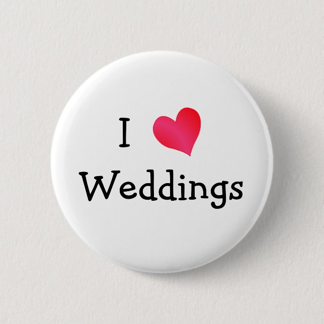 Badge Rond 5 Cm J'aime les Mariages (Devant)