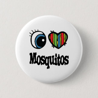 Badge Rond 5 Cm J'aime les moustiques (coeur)