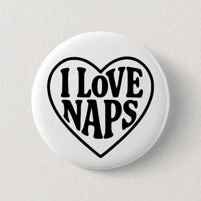 Badge Rond 5 Cm J'Aime Les Naps (Devant)