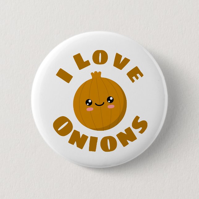 Badge Rond 5 Cm J'aime les oignons (Devant)